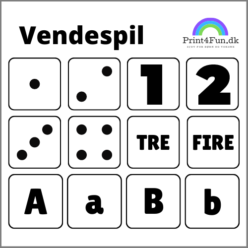 Ydmyge Dempsey skovl Vendespil med tal og bogstaver – Print4fun.dk